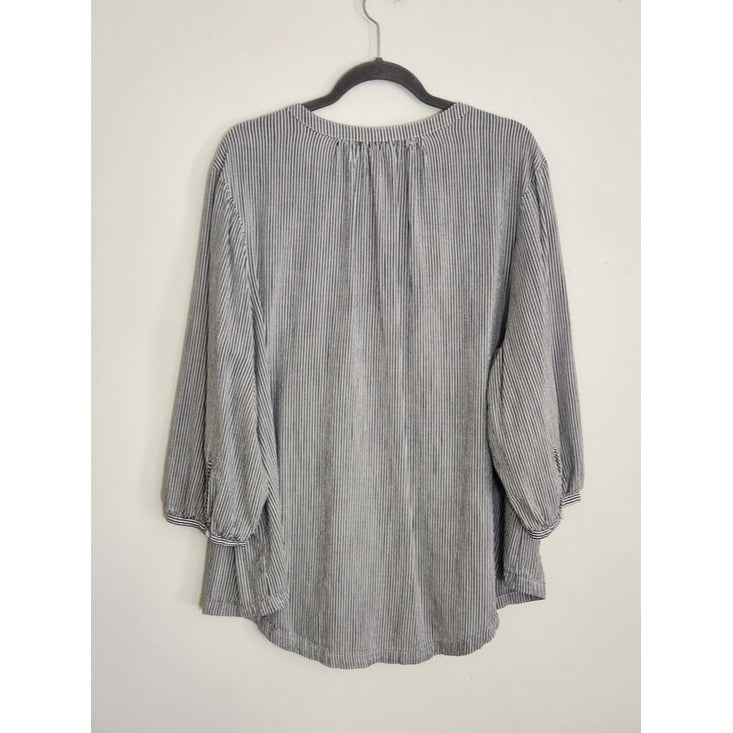 St. John's Bay Black and White Striped Top Size 2X