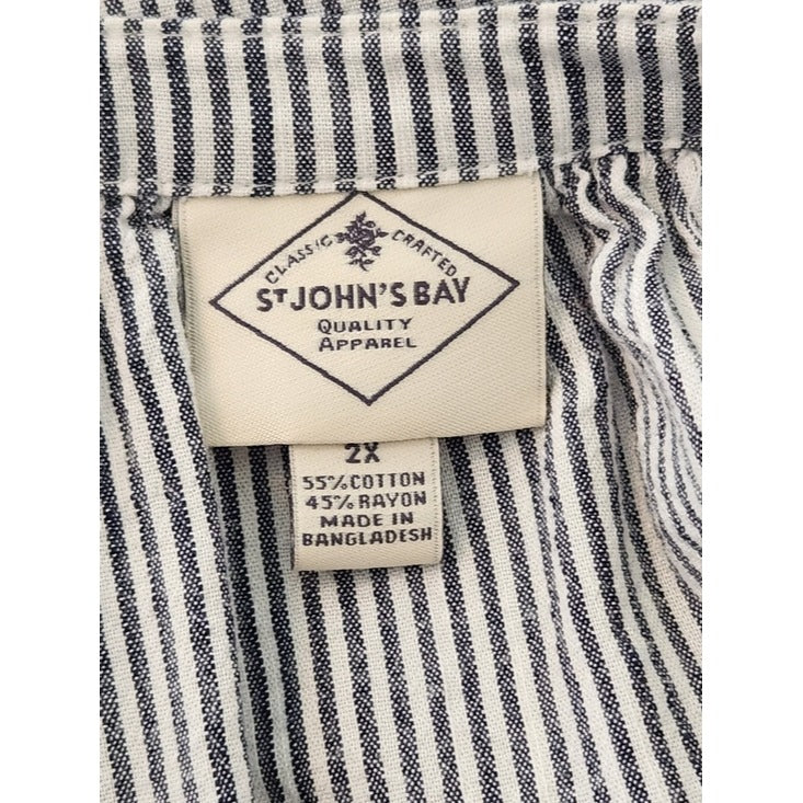 St. John's Bay Black and White Striped Top Size 2X