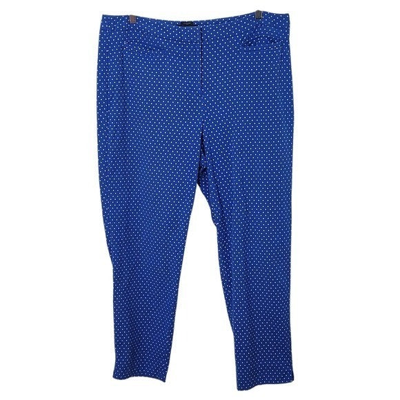 Talbots Blue and White Polka Dot Ankle Pants Size 16 Preppy Polka Dot Pants