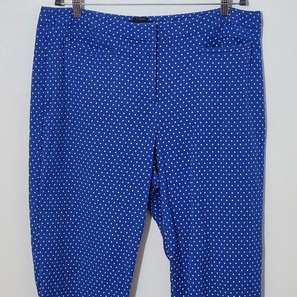 Talbots Blue and White Polka Dot Ankle Pants Size 16 Preppy Polka Dot Pants