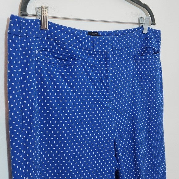 Talbots Blue and White Polka Dot Ankle Pants Size 16 Preppy Polka Dot Pants