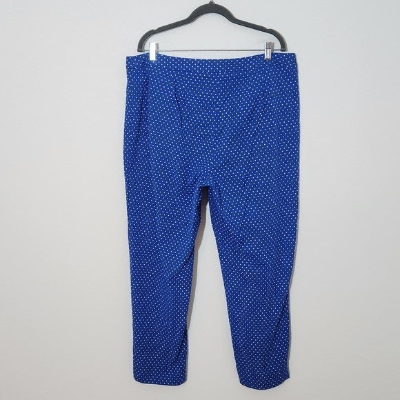 Talbots Blue and White Polka Dot Ankle Pants Size 16 Preppy Polka Dot Pants