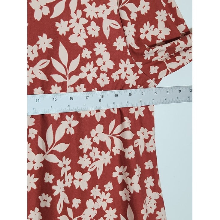 LuLaRoe Rust Red and Cream Floral Elizabeth Tunic Size XL NWT