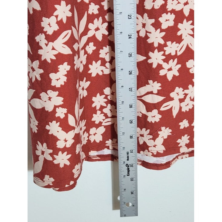 LuLaRoe Rust Red and Cream Floral Elizabeth Tunic Size XL NWT