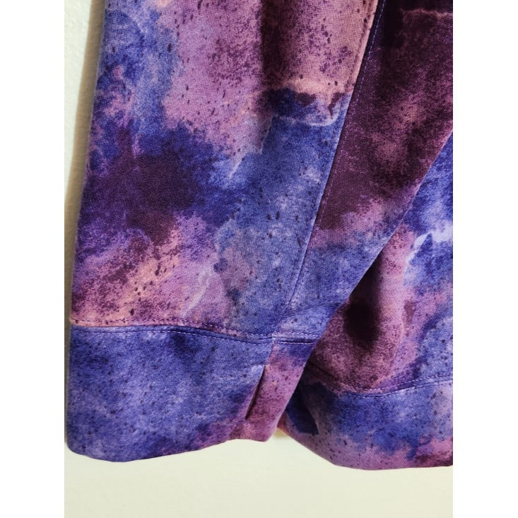 Rise by LuLaRoe Pink and Purple Print Half Zip Athleisure Pullover Size3X NWT