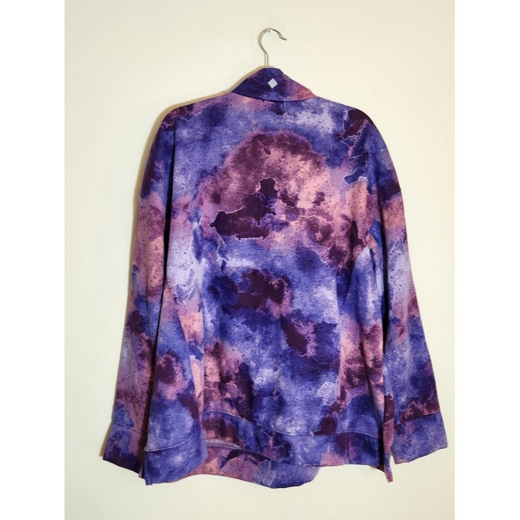 Rise by LuLaRoe Pink and Purple Print Half Zip Athleisure Pullover Size3X NWT