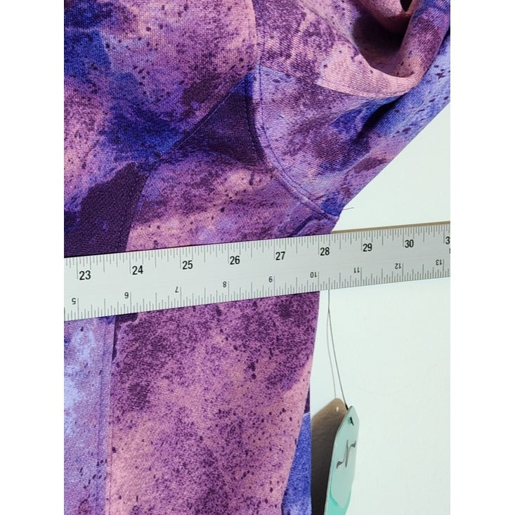 Rise by LuLaRoe Pink and Purple Print Half Zip Athleisure Pullover Size3X NWT