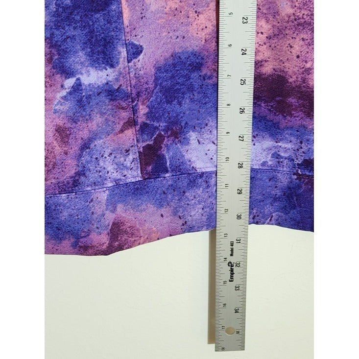 Rise by LuLaRoe Pink and Purple Print Half Zip Athleisure Pullover Size3X NWT