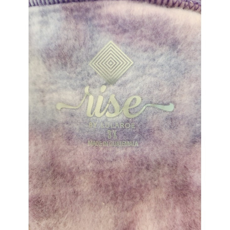 Rise by LuLaRoe Pink and Purple Print Half Zip Athleisure Pullover Size3X NWT
