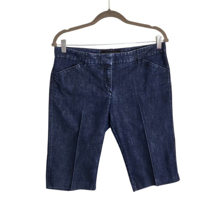 Express Editor Dark Wash Denim Bermuda Shorts Size 8 Long