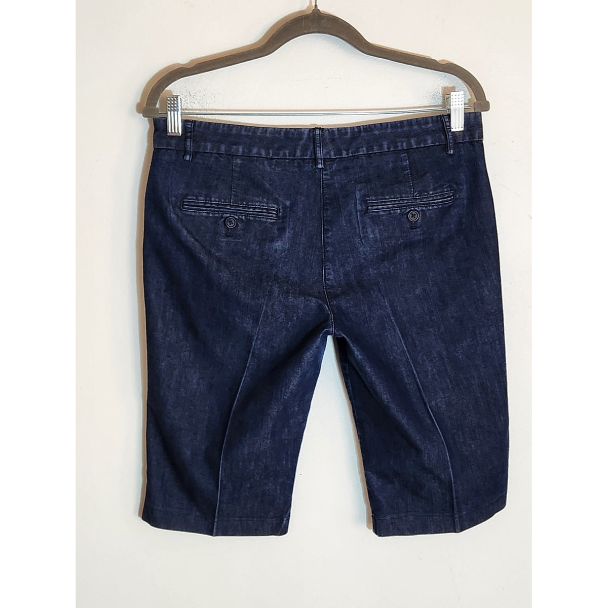 Express Editor Dark Wash Denim Bermuda Shorts Size 8 Long