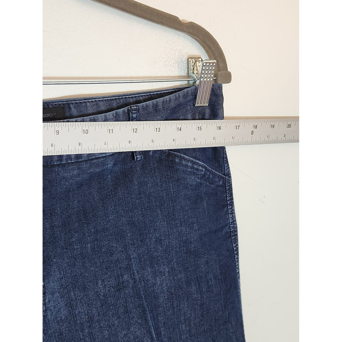Express Editor Dark Wash Denim Bermuda Shorts Size 8 Long