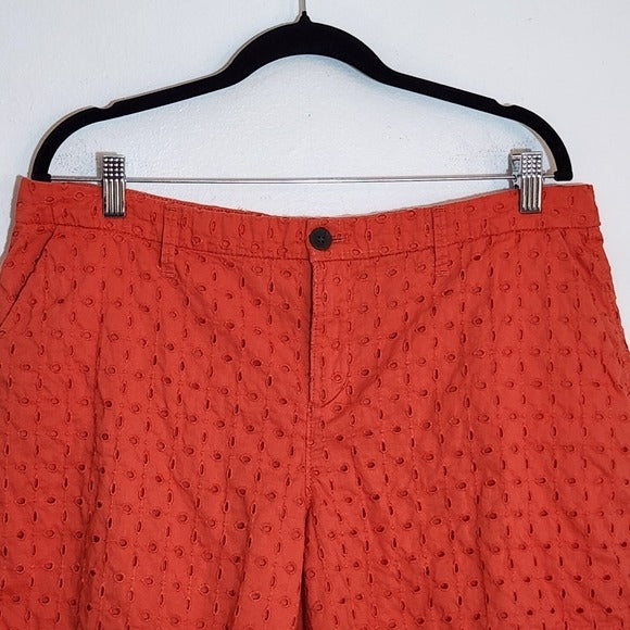 Old Navy Orange Eyelet Lace Shorts Size 14