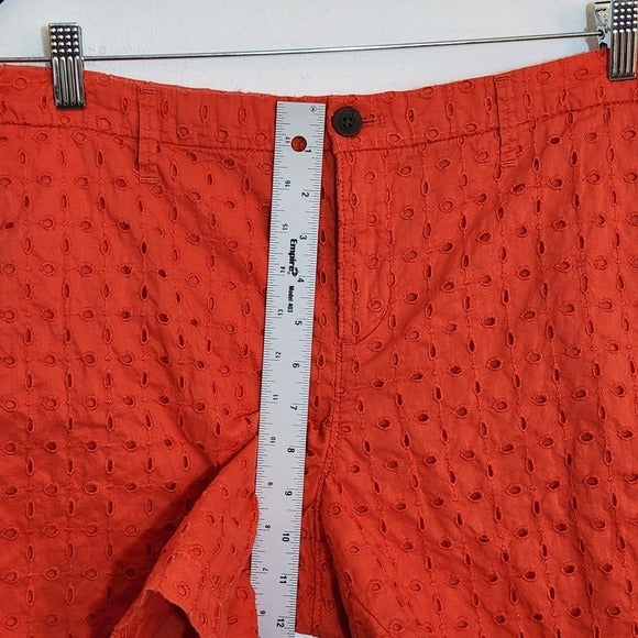 Old Navy Orange Eyelet Lace Shorts Size 14