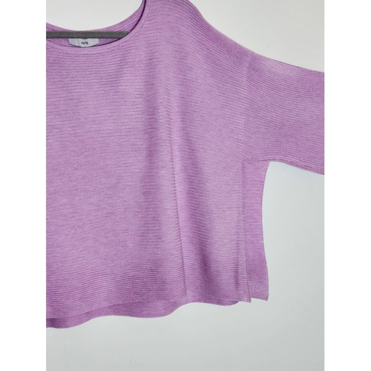 Fate Lilac Purple Ribbed Knit Cropped Sweater Size Small NWT