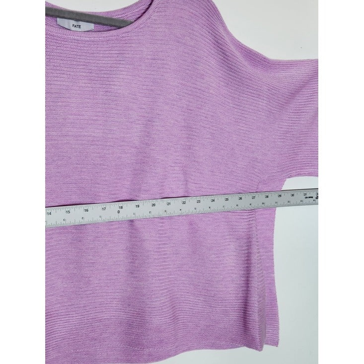 Fate Lilac Purple Ribbed Knit Cropped Sweater Size Small NWT