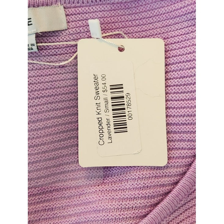 Fate Lilac Purple Ribbed Knit Cropped Sweater Size Small NWT