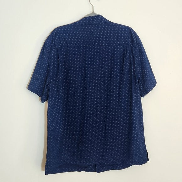 Free Assembly Navy Print Button Down Shirt Size XL
