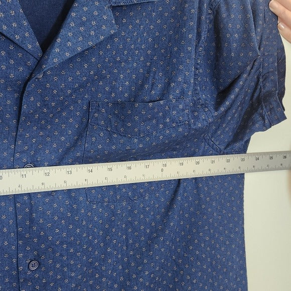 Free Assembly Navy Print Button Down Shirt Size XL
