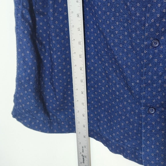 Free Assembly Navy Print Button Down Shirt Size XL