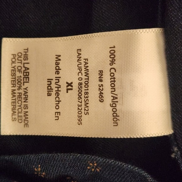 Free Assembly Navy Print Button Down Shirt Size XL