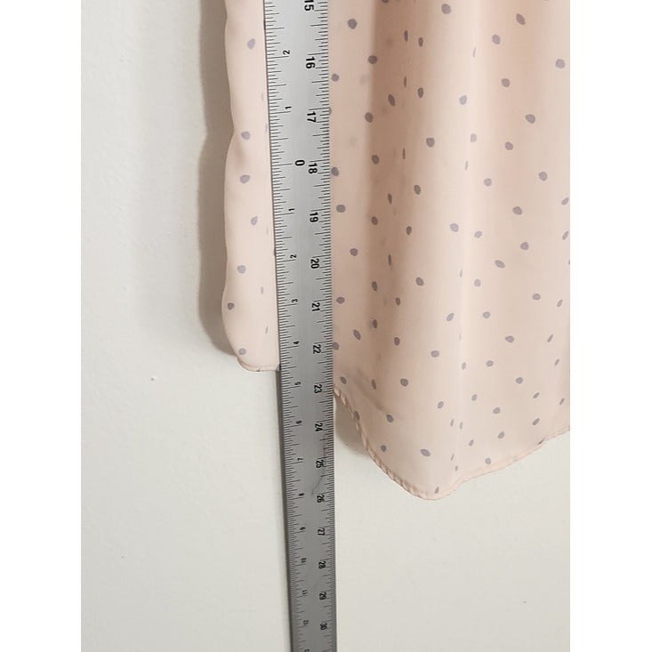 LC Lauren Conrad Light Pink and Gray Polka Dot Blouse Size Small
