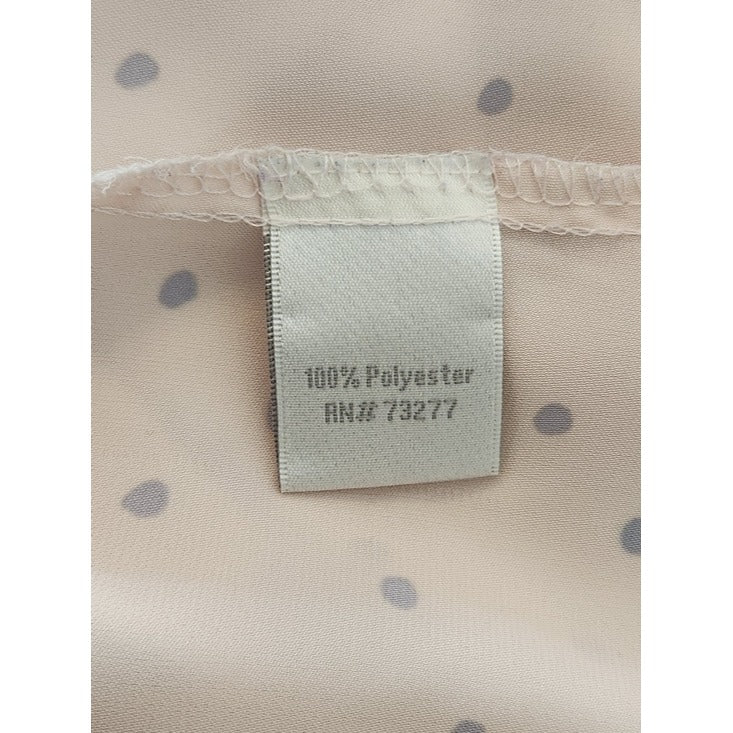 LC Lauren Conrad Light Pink and Gray Polka Dot Blouse Size Small