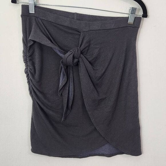 Monrow Stretch Knit Mini Skirt in Vintage Black Medium Revolve Knit Skirt, New