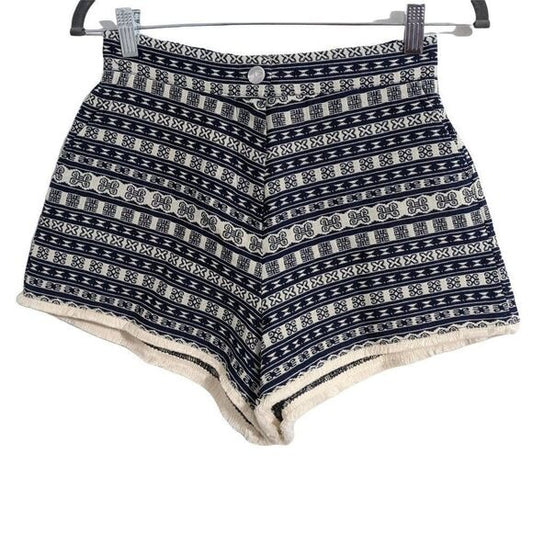Dani Collection Navy High Waist Shorts Size Medium Aztec Boho Shorts