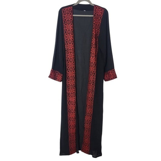 Black and Red Sheer Women's Robe NWOT Size Medium Black Long Robe