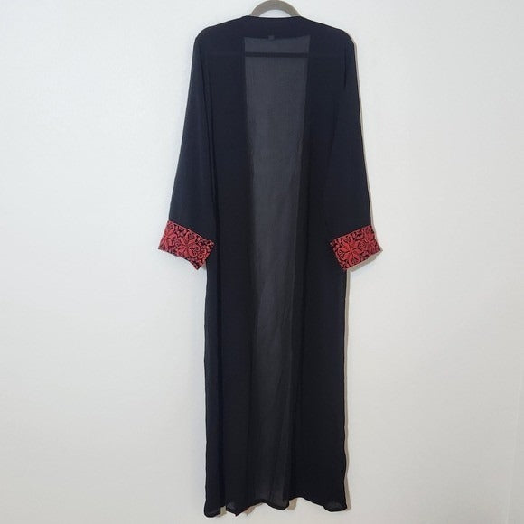 Black and Red Sheer Women's Robe NWOT Size Medium Black Long Robe