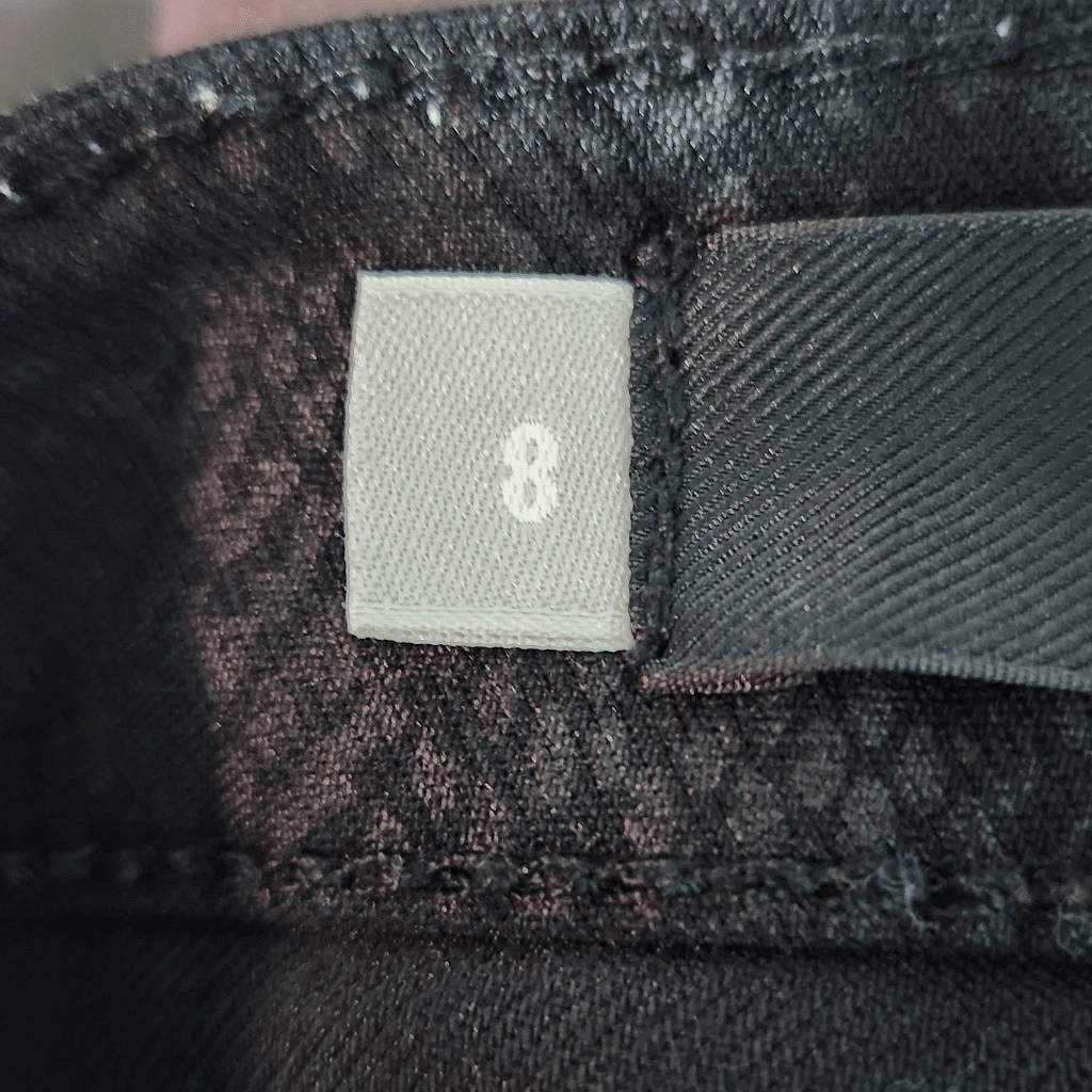 Kut from the Kloth Black Snakeskin Print Ankle Jeans Size 8 Black Skinny Jeans