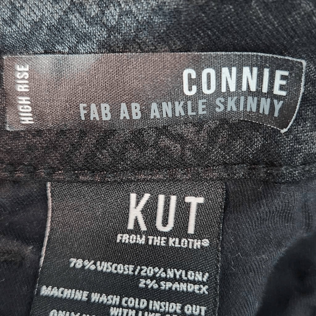 Kut from the Kloth Black Snakeskin Print Ankle Jeans Size 8 Black Skinny Jeans