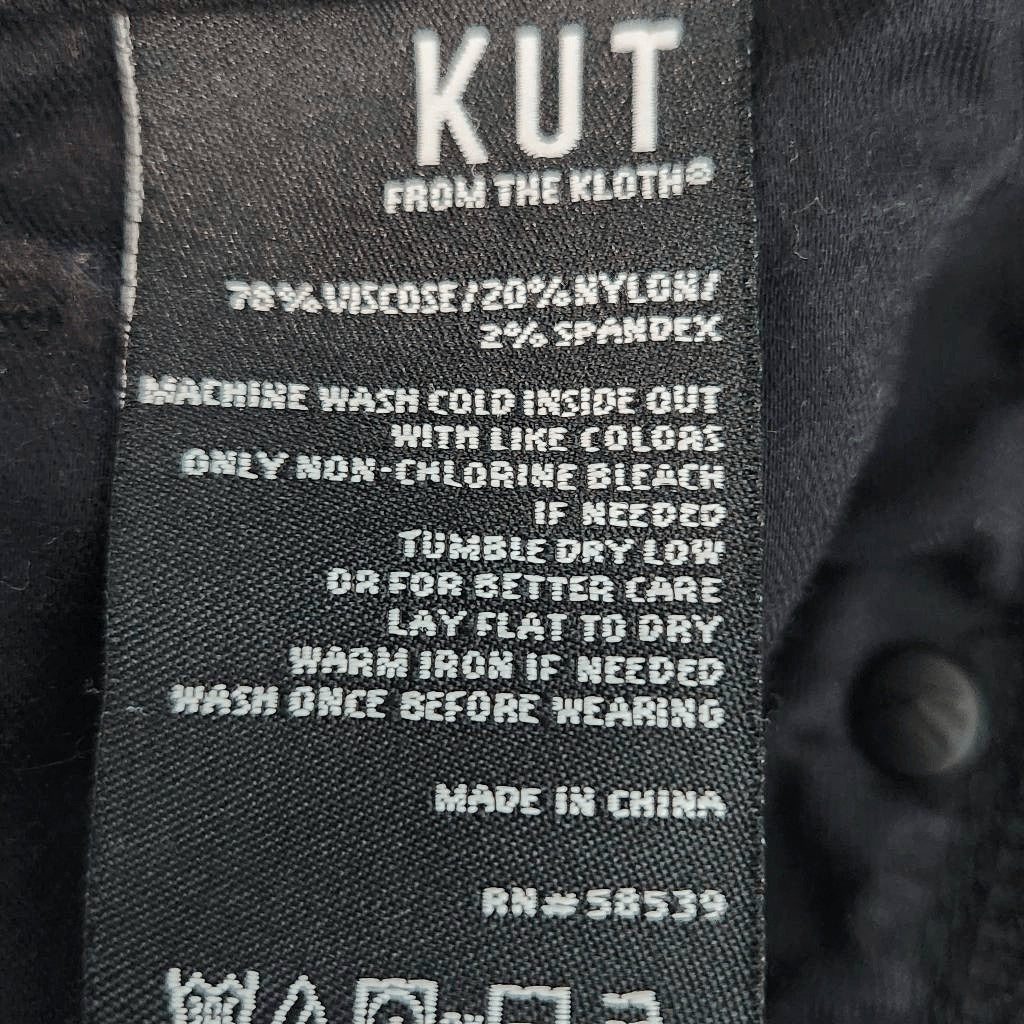 Kut from the Kloth Black Snakeskin Print Ankle Jeans Size 8 Black Skinny Jeans