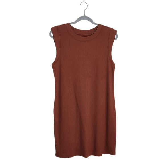 A New Day Brown Ribbed Knit Tank Dress Size Medium