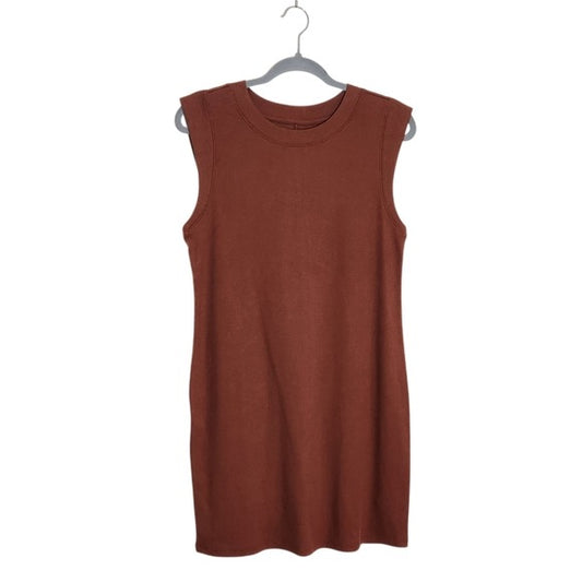 A New Day Brown Ribbed Knit Tank Dress Size Medium