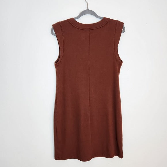 A New Day Brown Ribbed Knit Tank Dress Size Medium