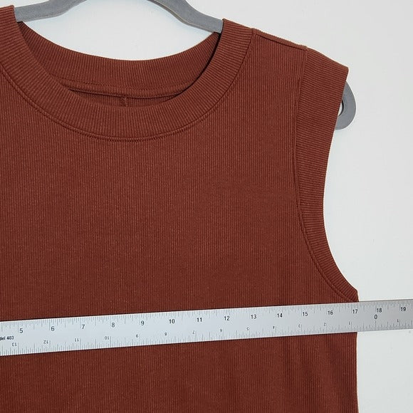 A New Day Brown Ribbed Knit Tank Dress Size Medium