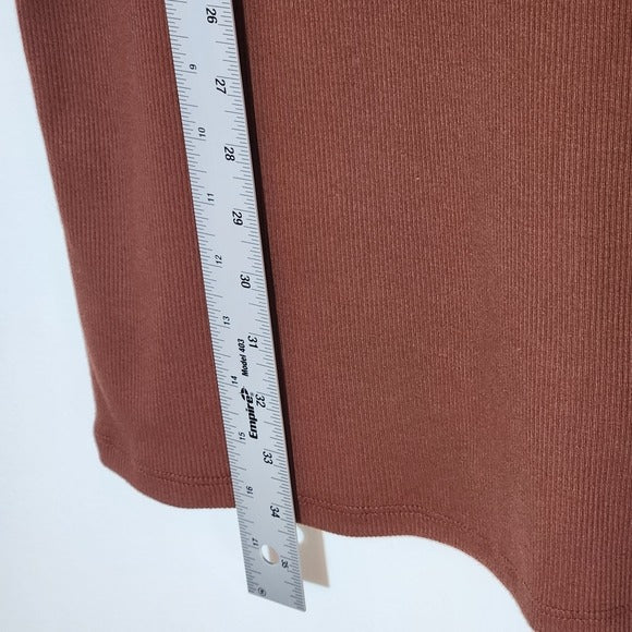A New Day Brown Ribbed Knit Tank Dress Size Medium