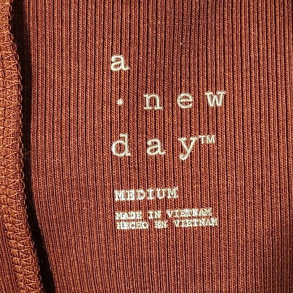 A New Day Brown Ribbed Knit Tank Dress Size Medium