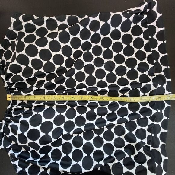 Black and White Circle Print Tankini Swimsuit Size XXL