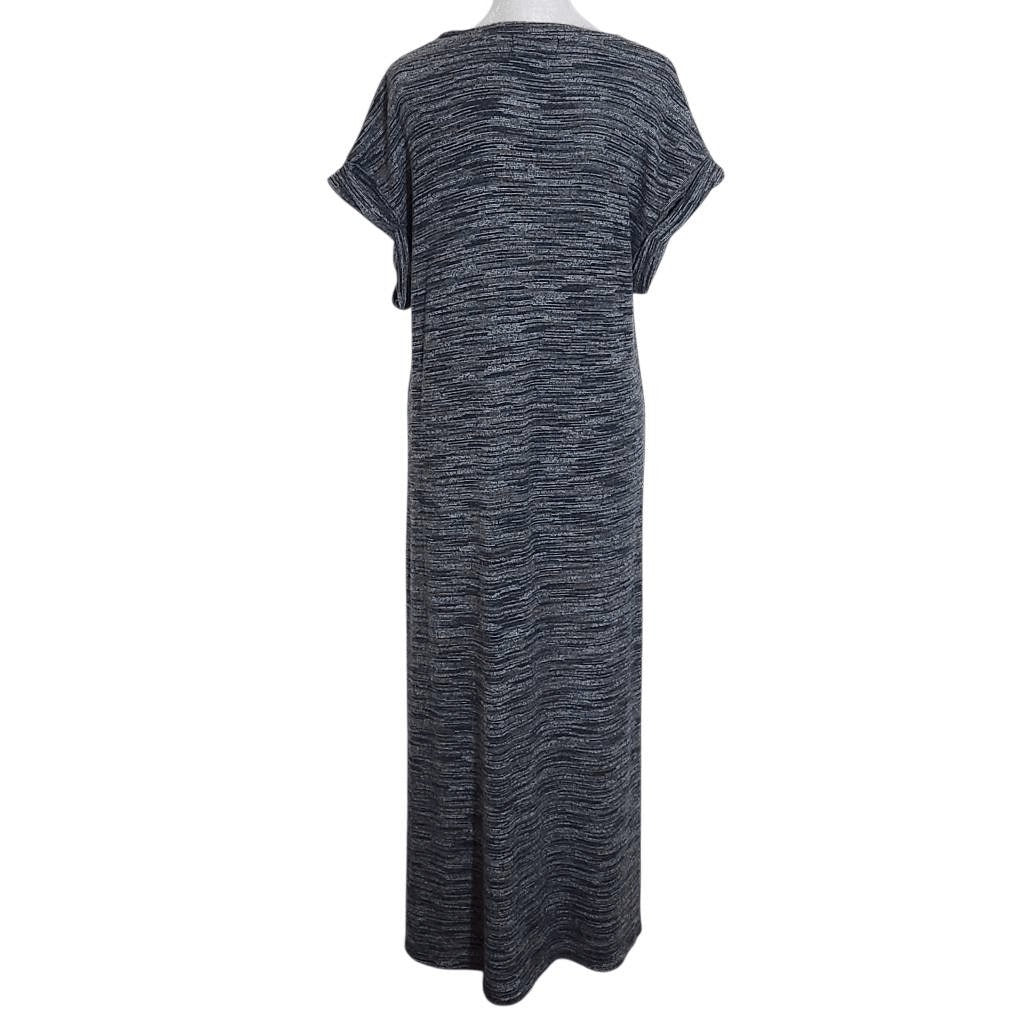 Bella Dahl Charcoal Gray Soft Knit T-shirt Midi Dress Size Large Cozy Gray Dress