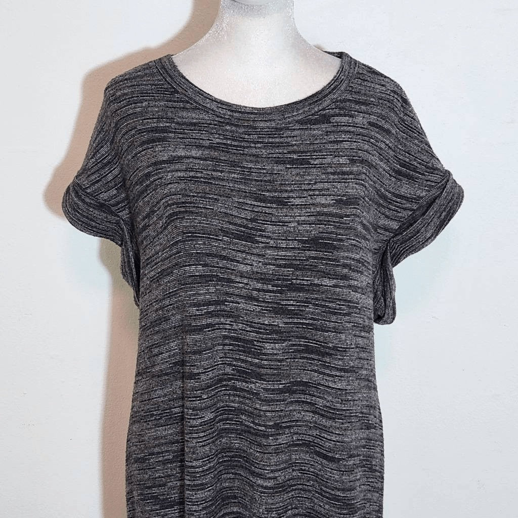 Bella Dahl Charcoal Gray Soft Knit T-shirt Midi Dress Size Large Cozy Gray Dress