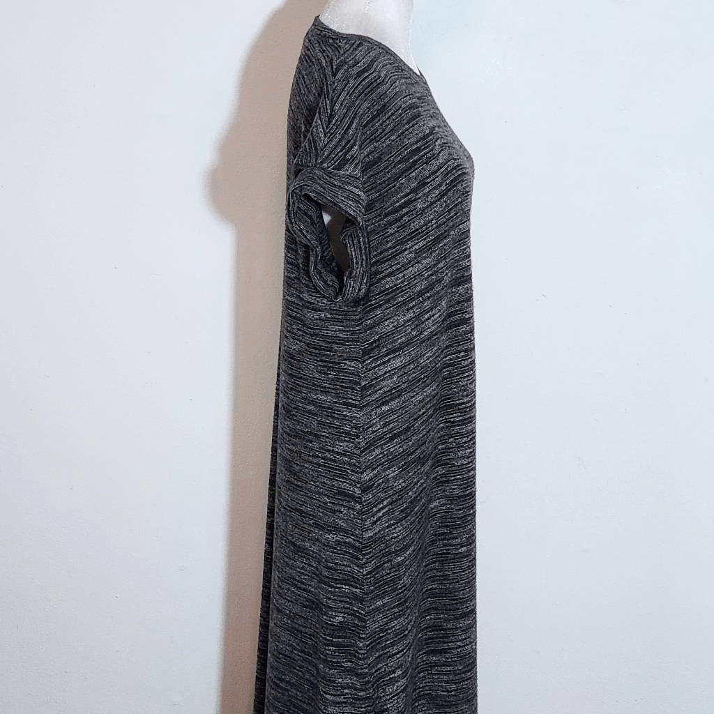 Bella Dahl Charcoal Gray Soft Knit T-shirt Midi Dress Size Large Cozy Gray Dress