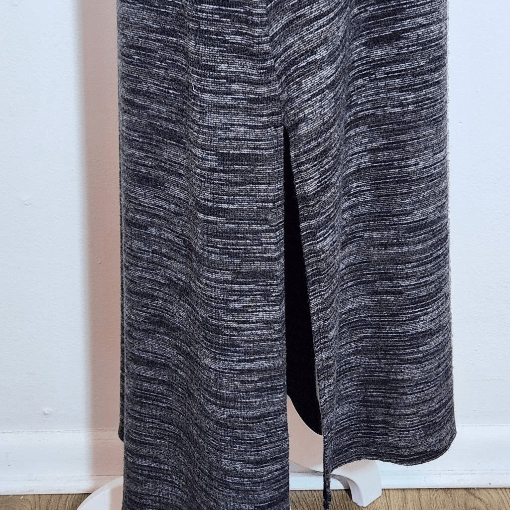 Bella Dahl Charcoal Gray Soft Knit T-shirt Midi Dress Size Large Cozy Gray Dress