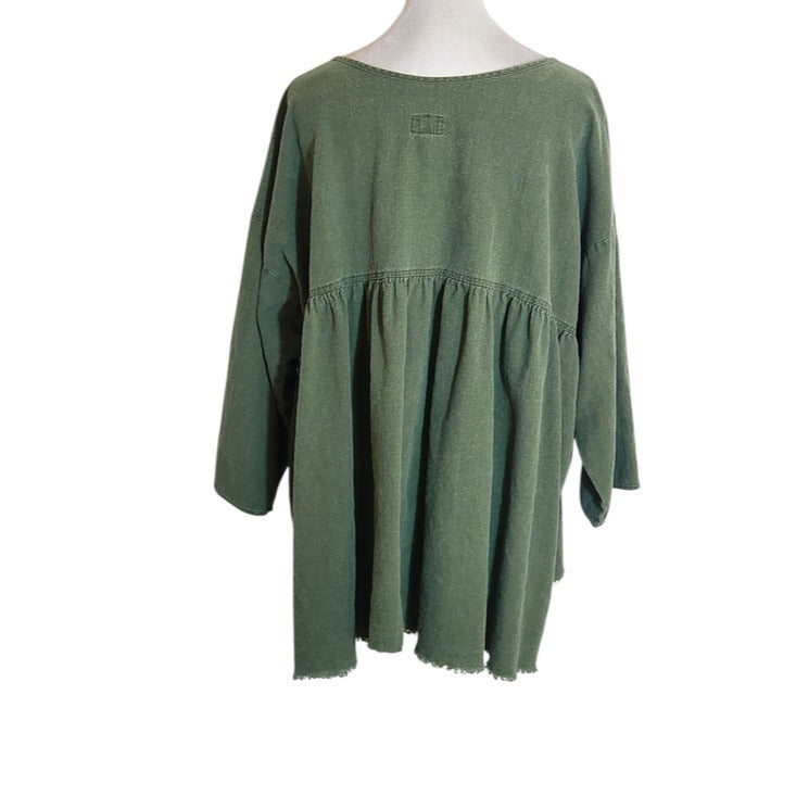 Urban Renewal Army Green Distressed Babydoll Tunic Size Small/Medium