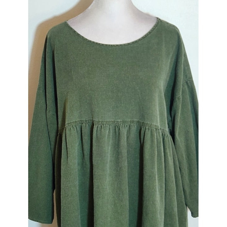 Urban Renewal Army Green Distressed Babydoll Tunic Size Small/Medium