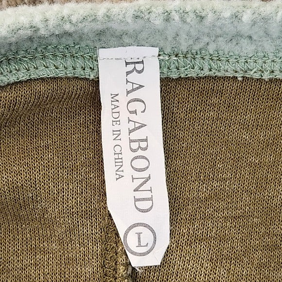 Ragabond Brown Fleece Colorblock Oversized Pullover Size Large
