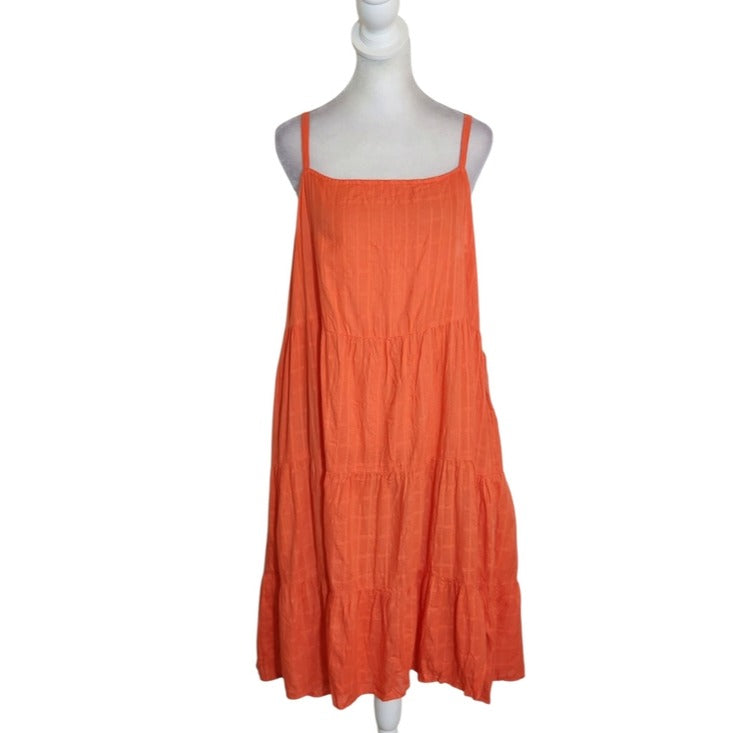 Old Navy Orange Boho Tiered Sundress Size Large Tall