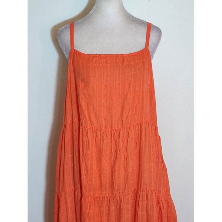 Old Navy Orange Boho Tiered Sundress Size Large Tall